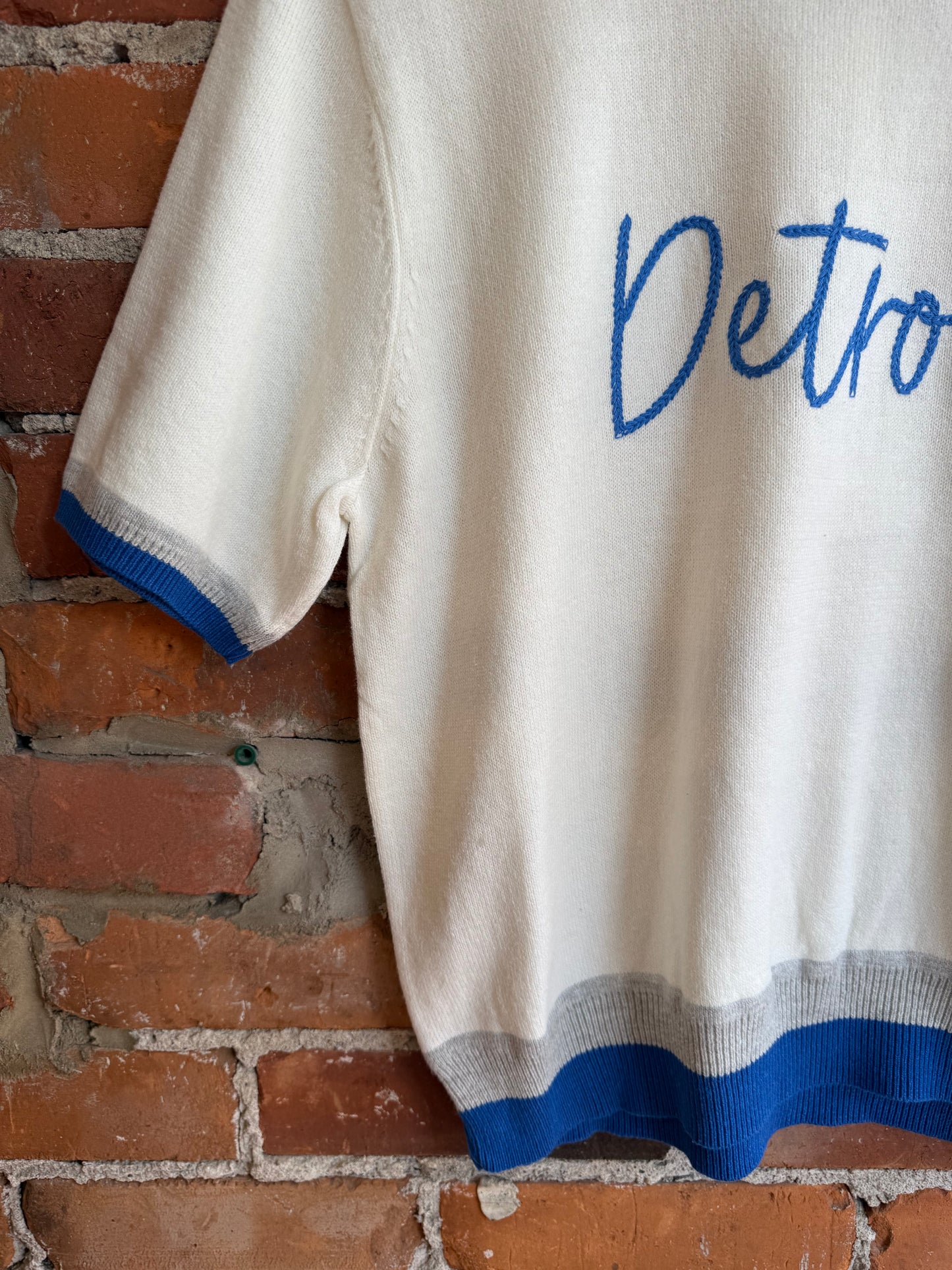 Detroit Short Sleeve Sweater White