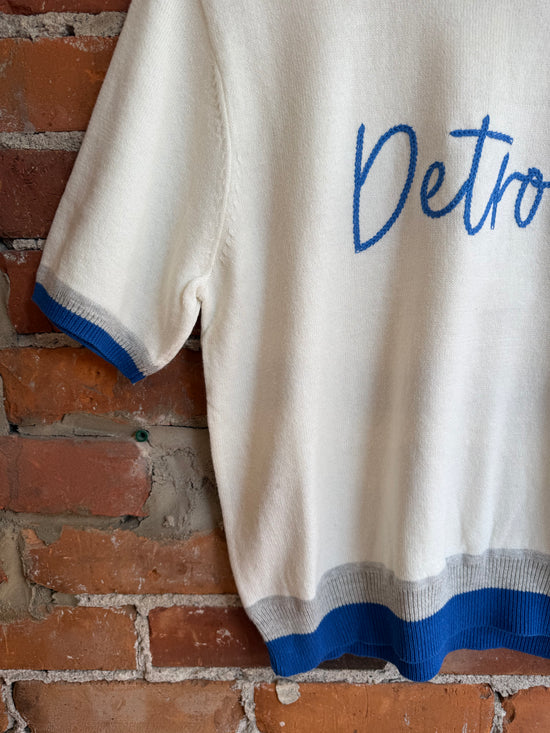 Detroit Short Sleeve Sweater White