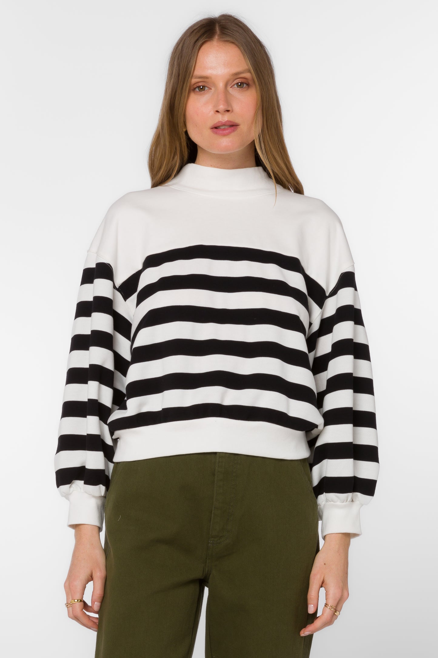 Arwen Black and White Stripe Sweatshirt