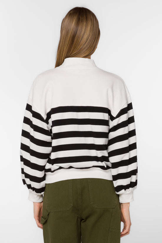 Arwen Black and White Stripe Sweatshirt