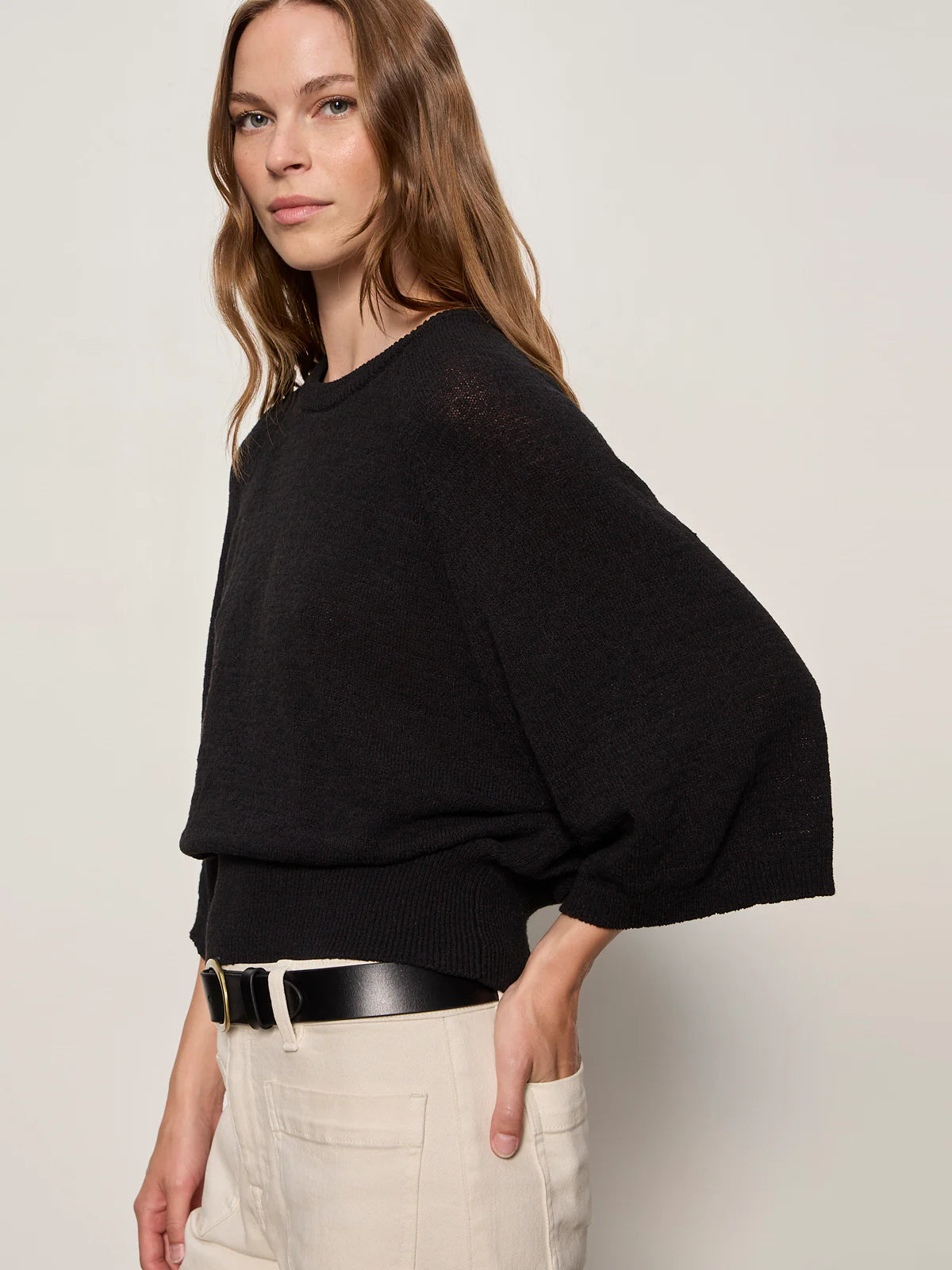 About Us Relaxed Pullover in Black