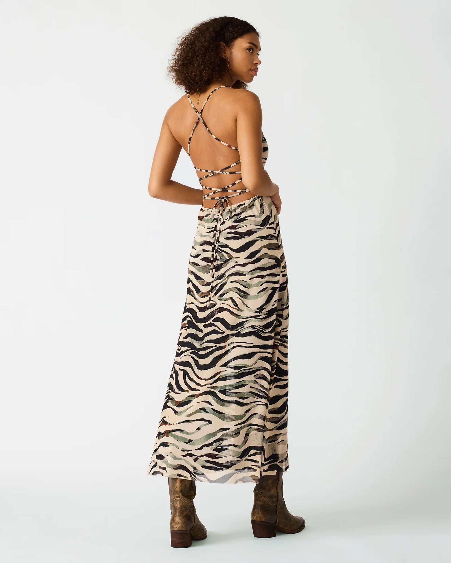Adella Dress Caramel Zebra