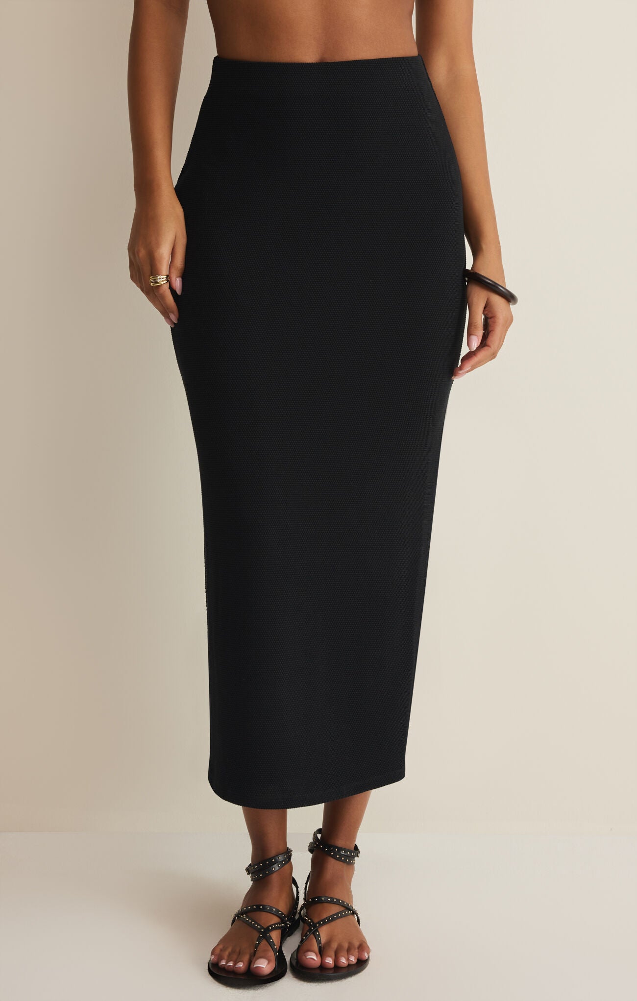 Ainslie Midi Skirt in Black