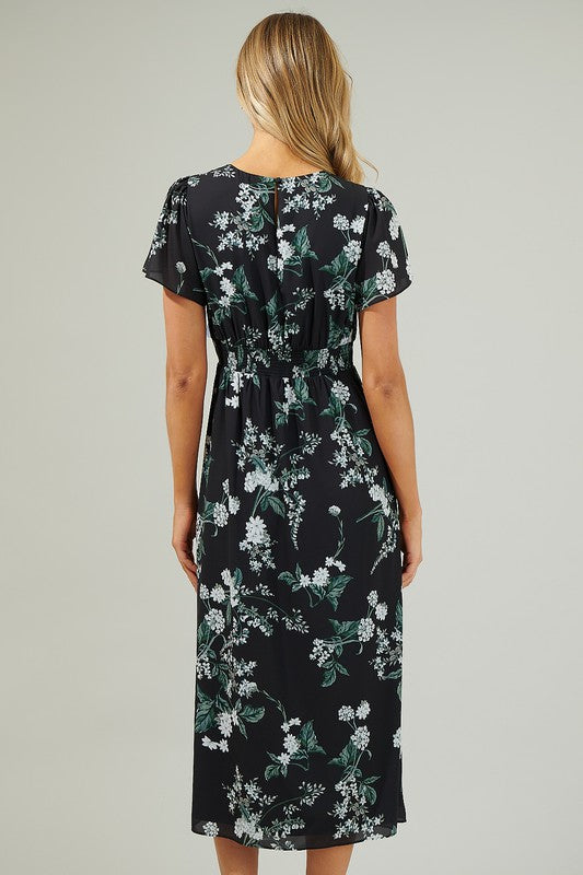 Angelonia Floral Midi Dress