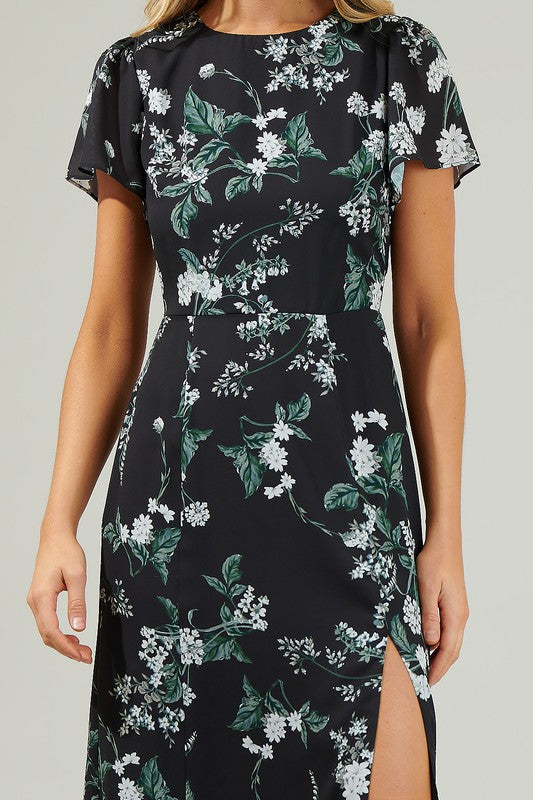 Angelonia Floral Midi Dress