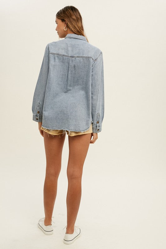 Load image into Gallery viewer, Blue Jean Baby Shacket
