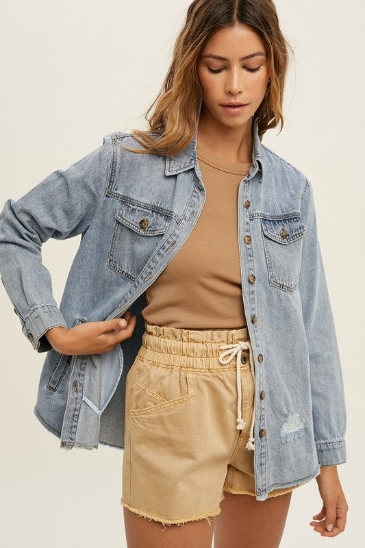 Load image into Gallery viewer, Blue Jean Baby Shacket
