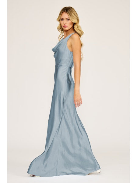 cowl neckline dress Chandler Cowl Neck Dress Sky Blue / Medium