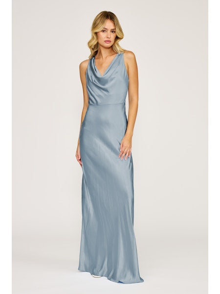 cowl neck evening dress Chandler Cowl Neck Dress Sky Blue / Medium