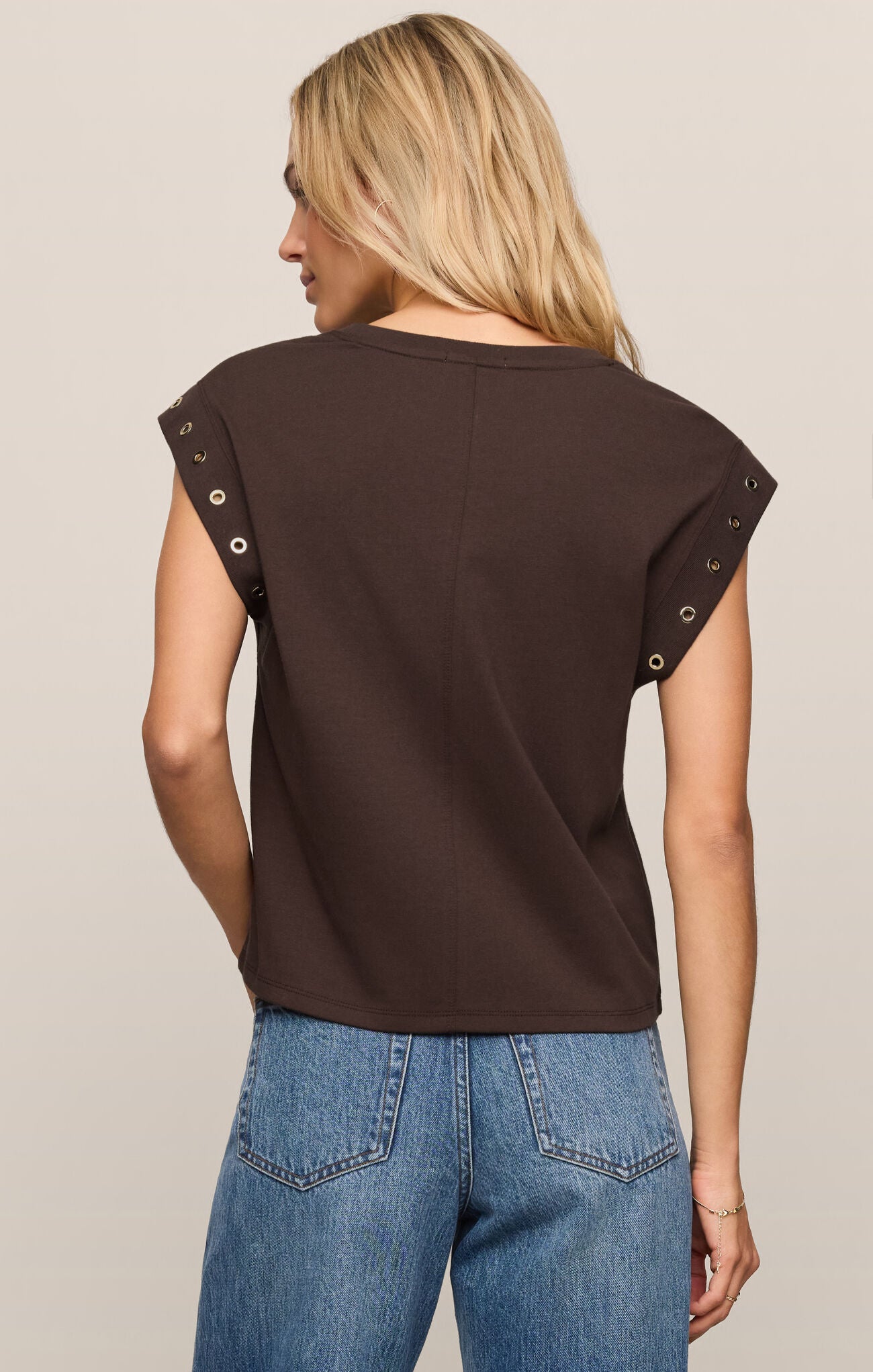 Camino Grommet Top in Dark Chocolate