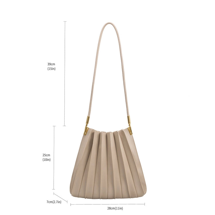 Carrie Vegan Leather Shoulder Bag in Mushroom