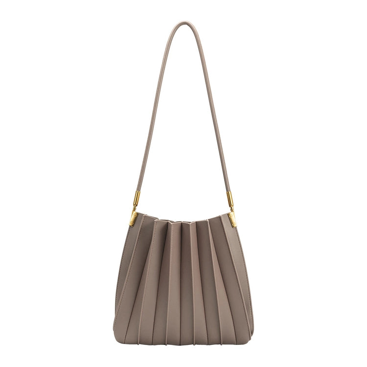 Carrie Vegan Leather Shoulder Bag in Mushroom