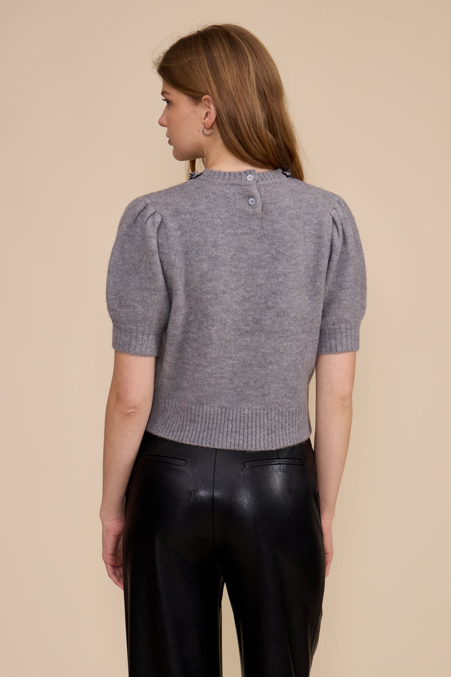 Cece Embellished Sweater Top