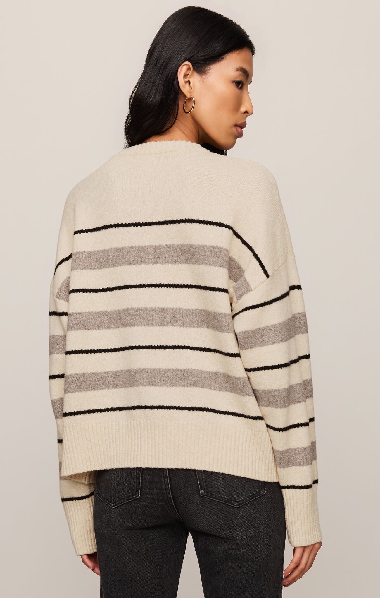 Cirrus Stripe Sweater in Chalk
