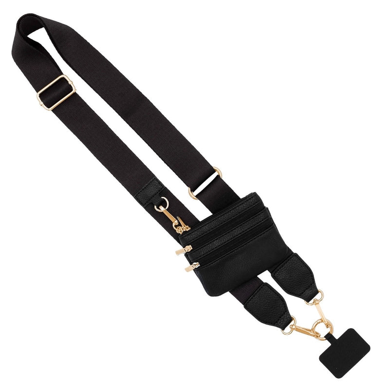 Clip and Go Strap with Pouch in Black/Gold