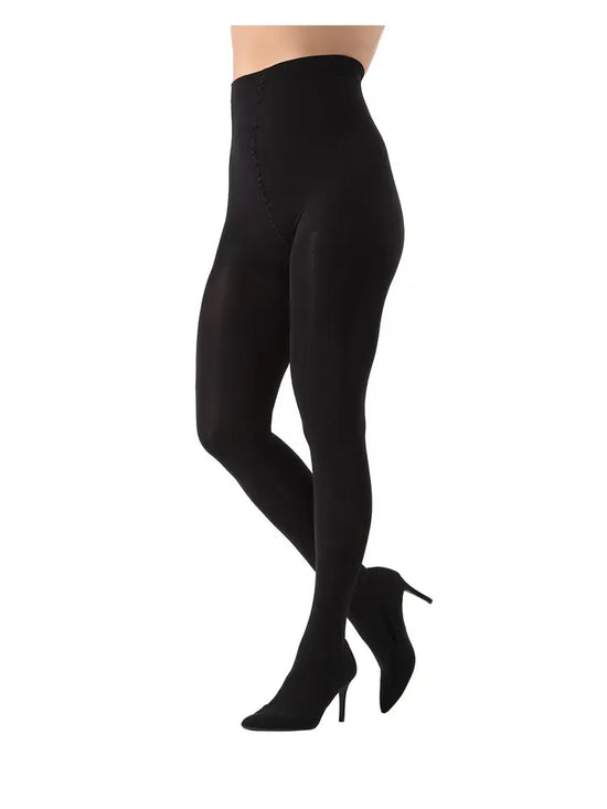 Completely Opaque Control Top Tights Black