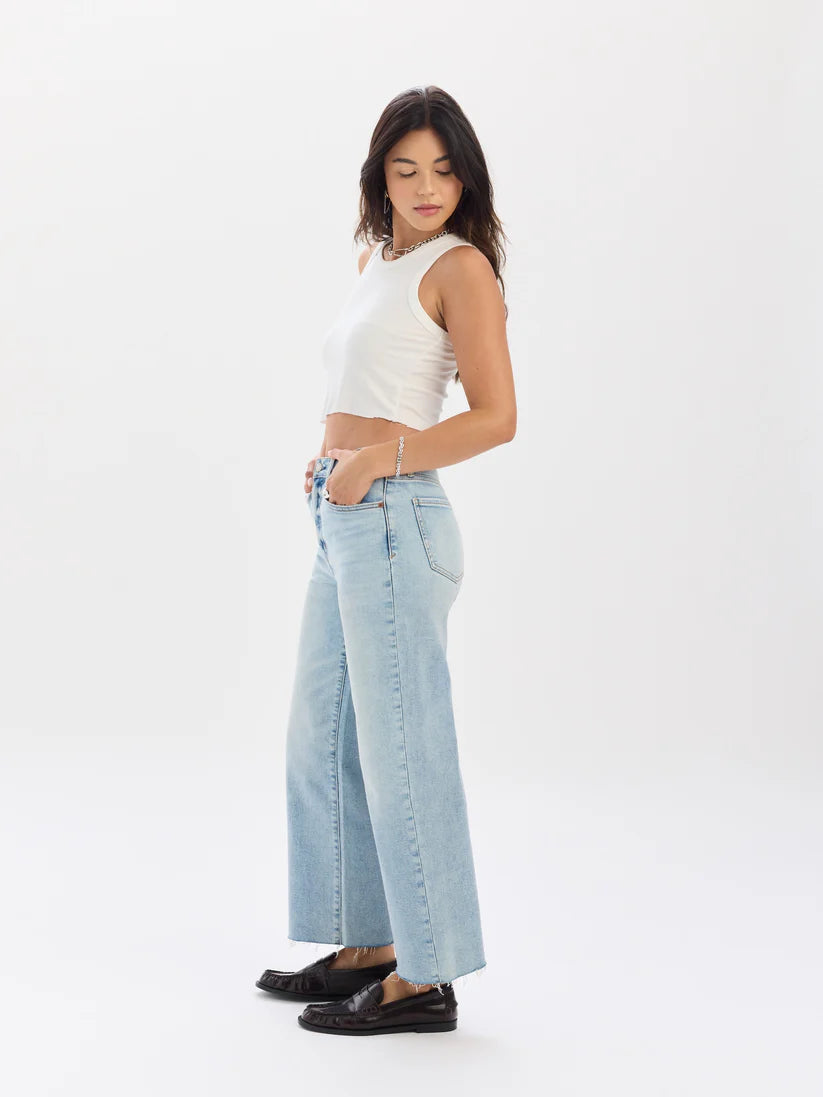 Pleaser High Rise Wide Ankle Jean in Miracle