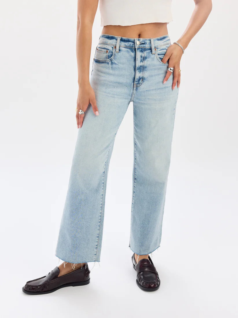 Pleaser High Rise Wide Ankle Jean in Miracle
