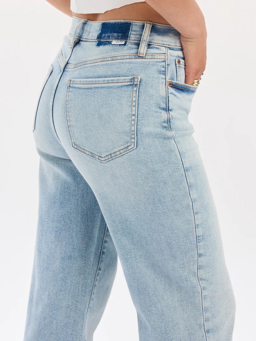 Pleaser High Rise Wide Ankle Jean in Miracle