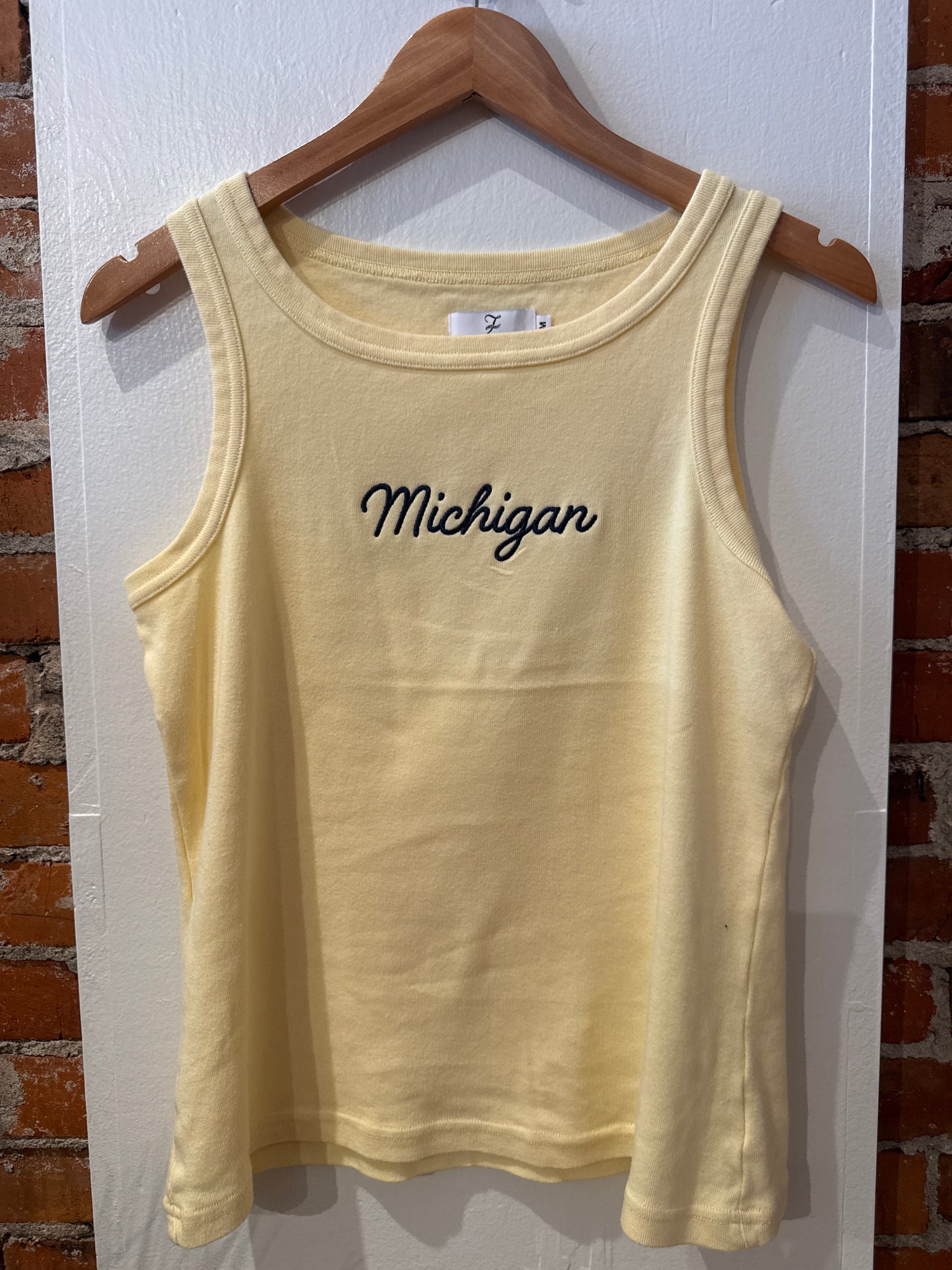 Michigan Embroidered Tank Butter