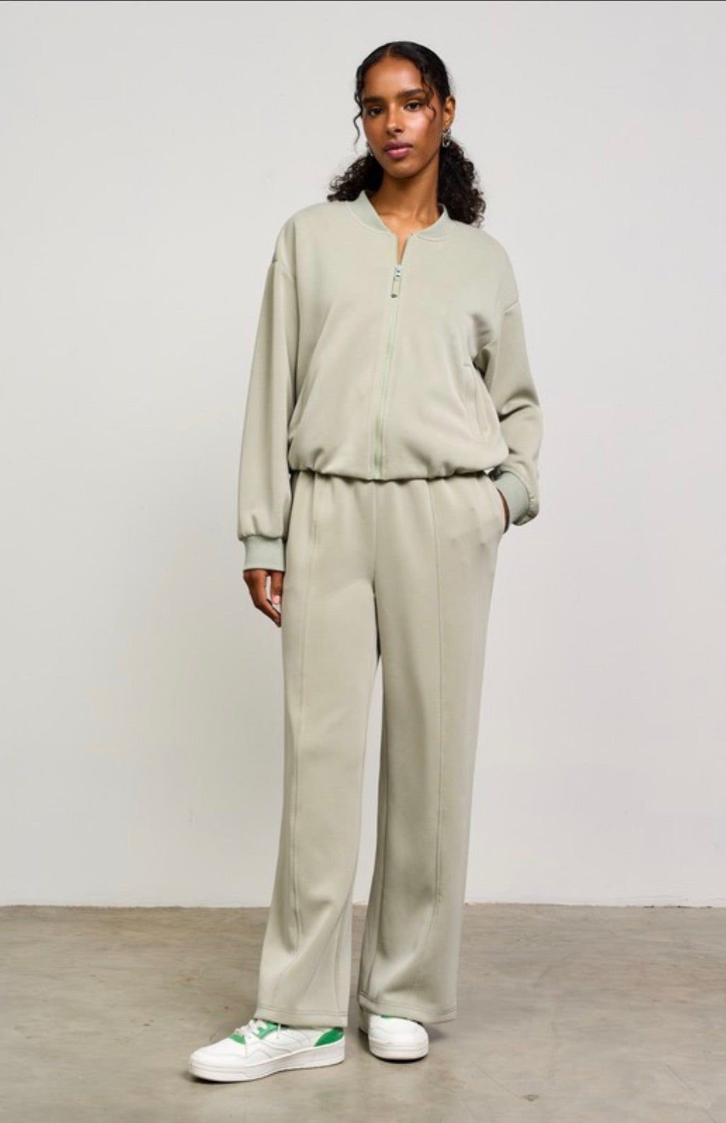 Dani Modal Bomber Jacket in Sage