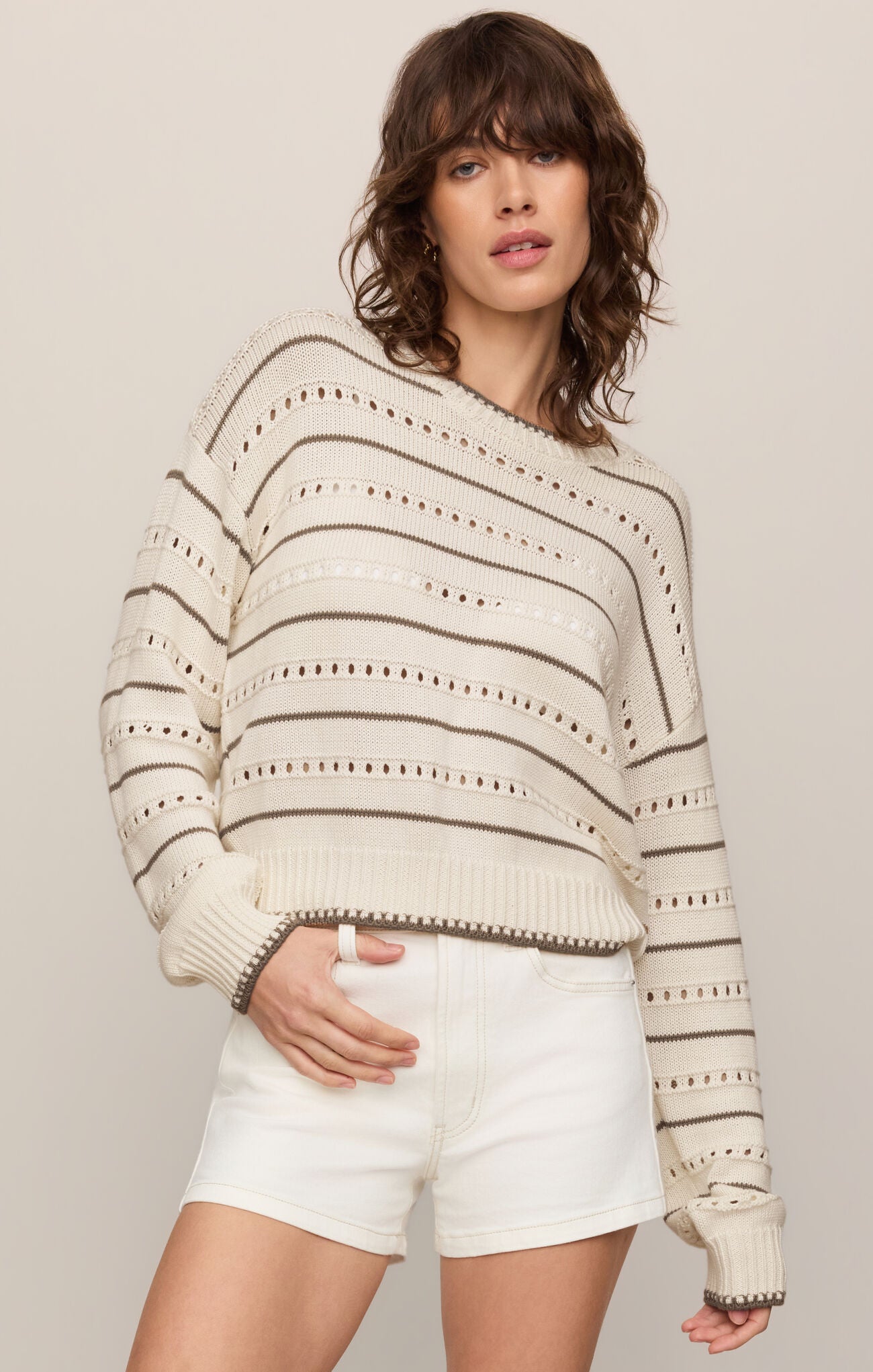 Darby Stripe Sweater in Sandstone