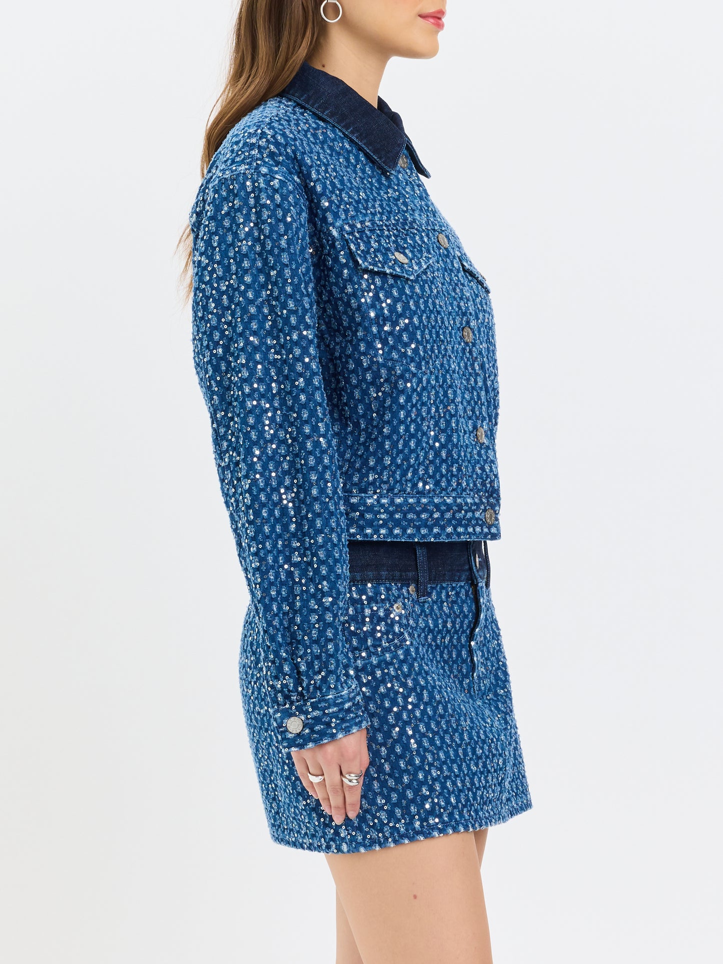 Del Mar Cropped Trucker Jacket in Prism