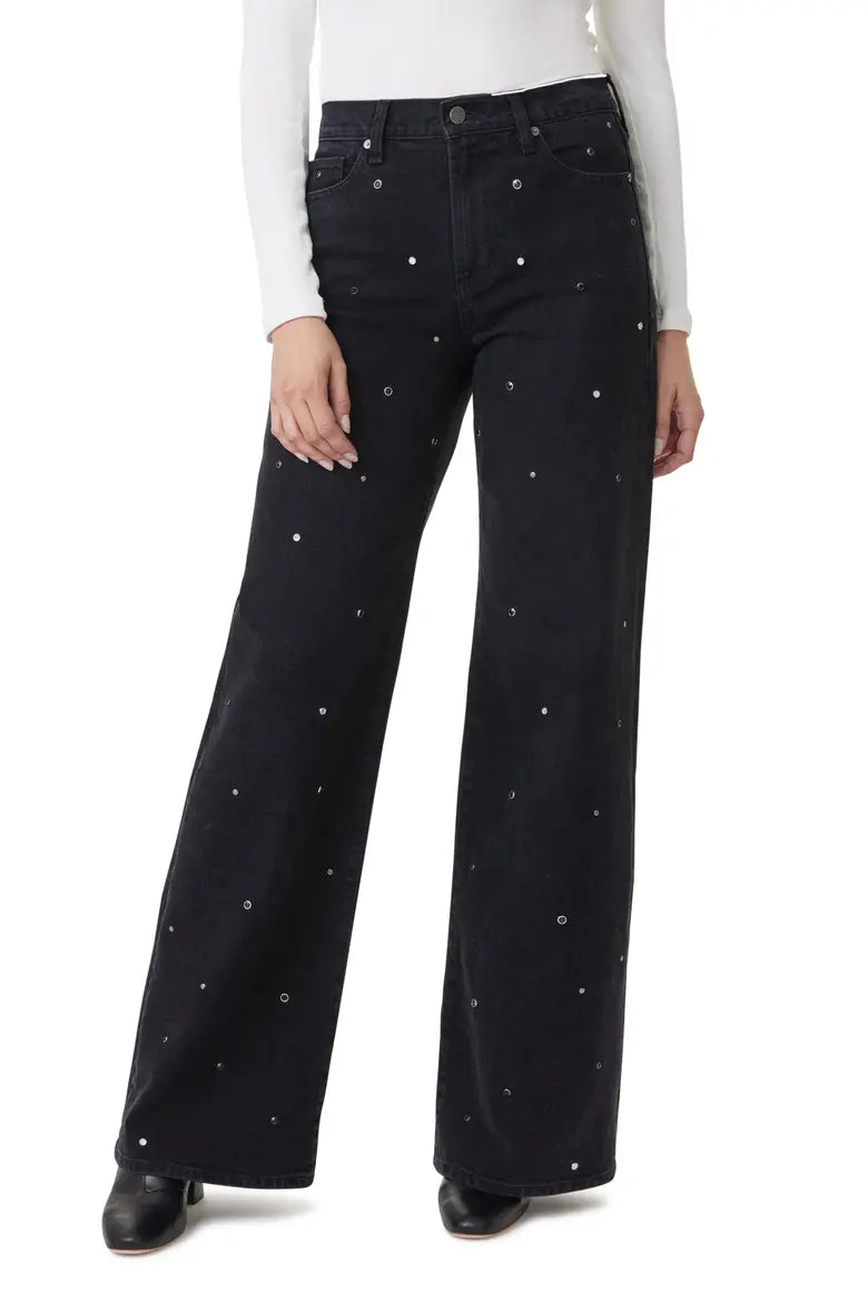 Denver Grommet High Waist Wide Leg Jeans