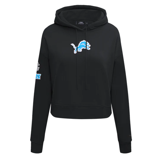 Detroit Lions Classic Cropped Hoodie Black