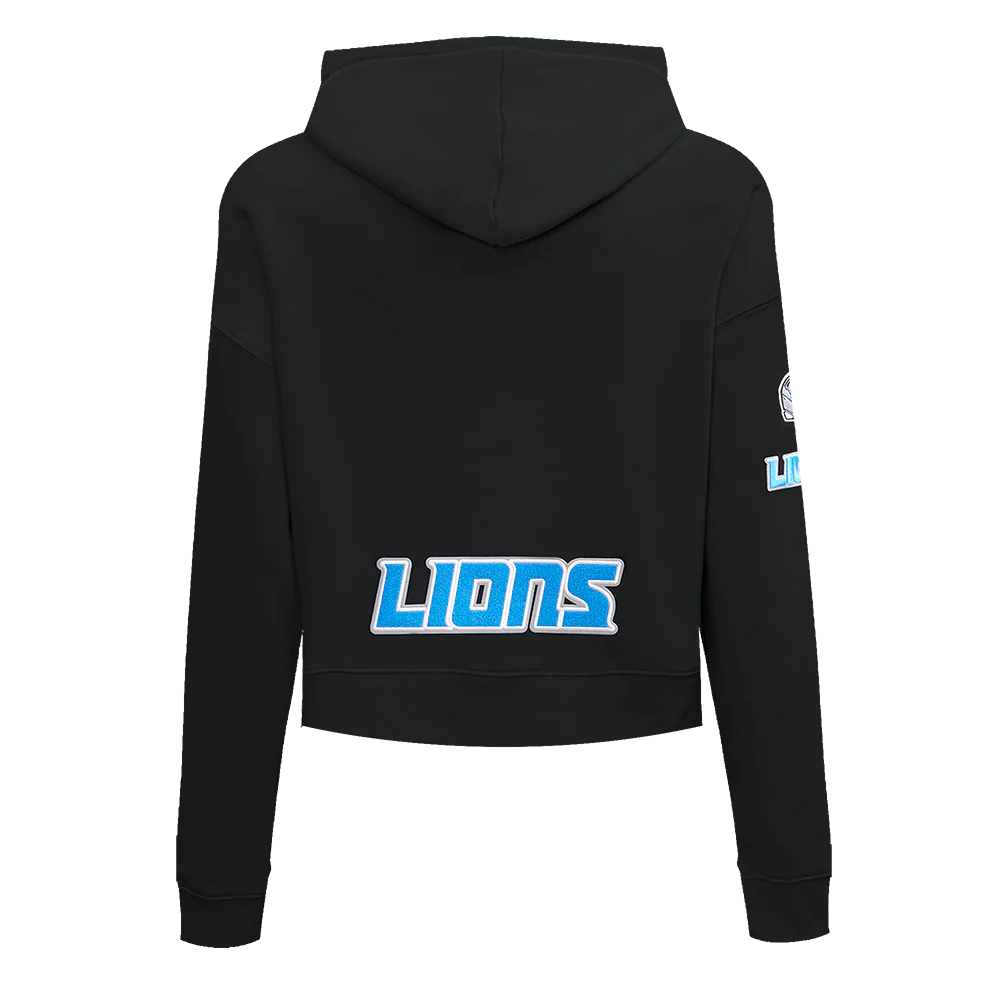 Detroit Lions Classic Cropped Hoodie Black