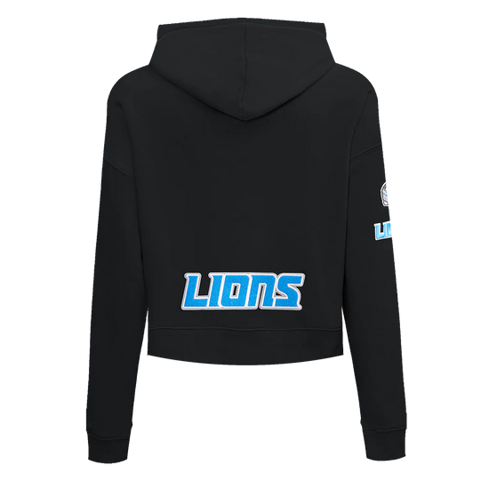 Detroit Lions Classic Cropped Hoodie Black