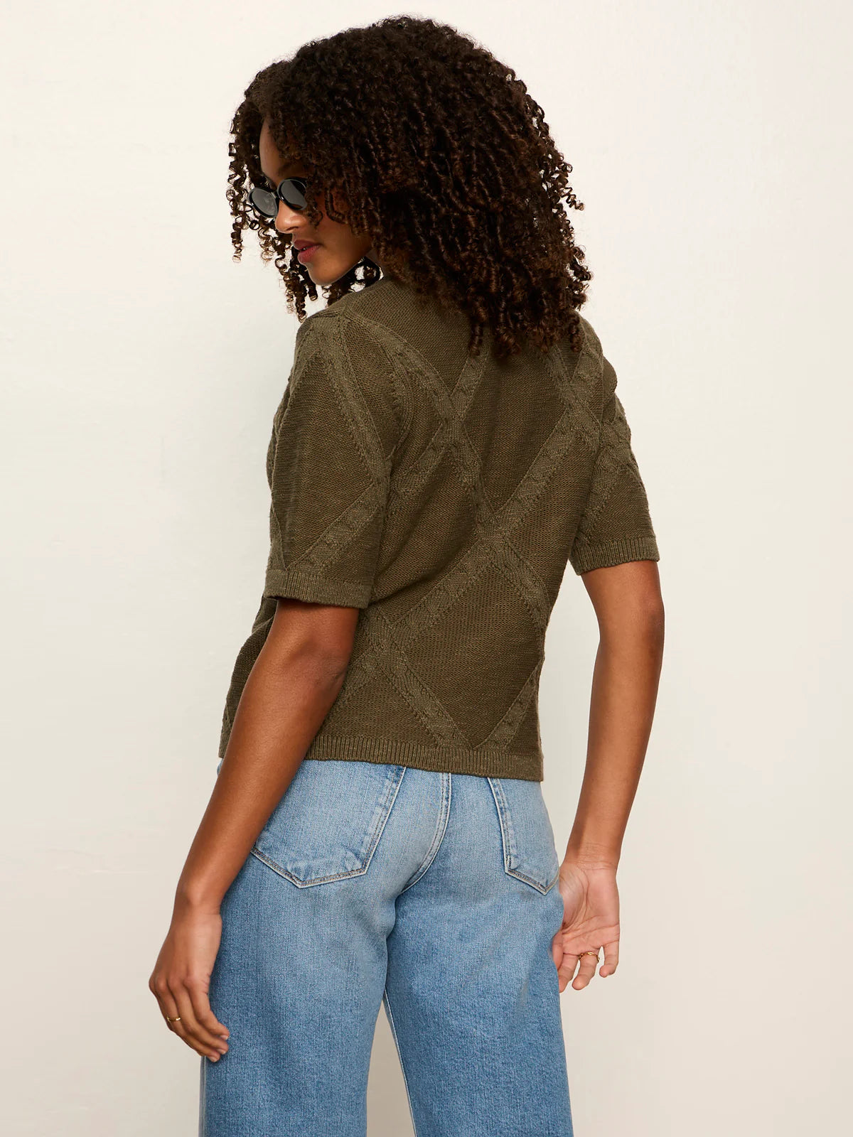 Diamond Stitch Sweater Tee in Kalamata