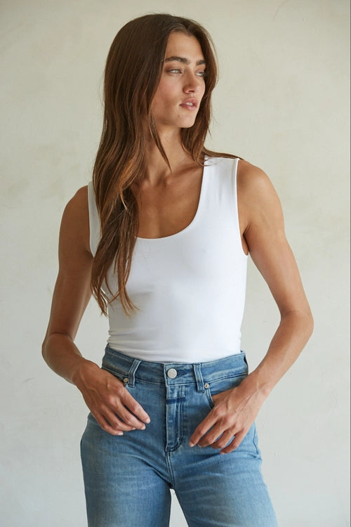 Double Layer Seamless Tank White