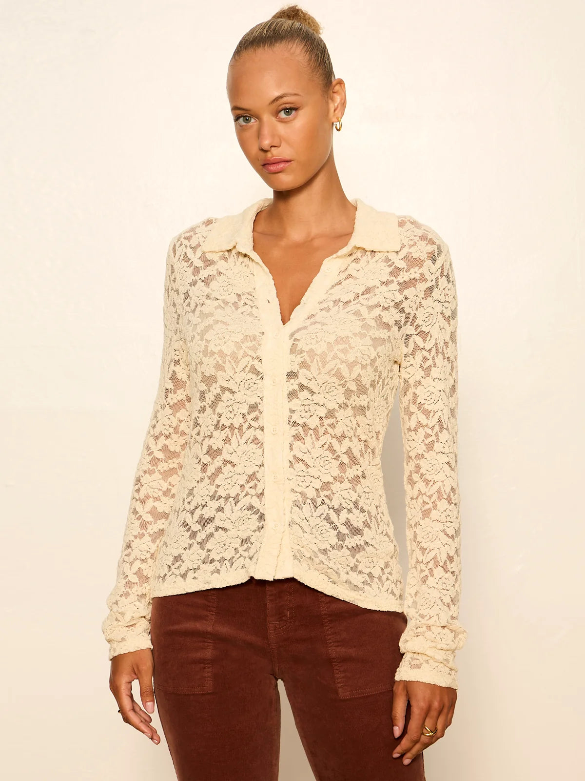 Dreamer Lace Shirt in Bone