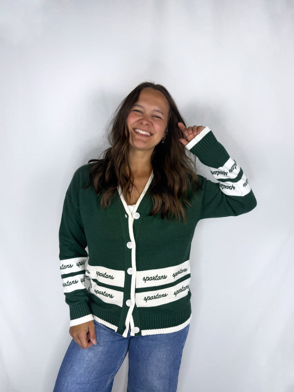 Michigan State Repeating Cardigan