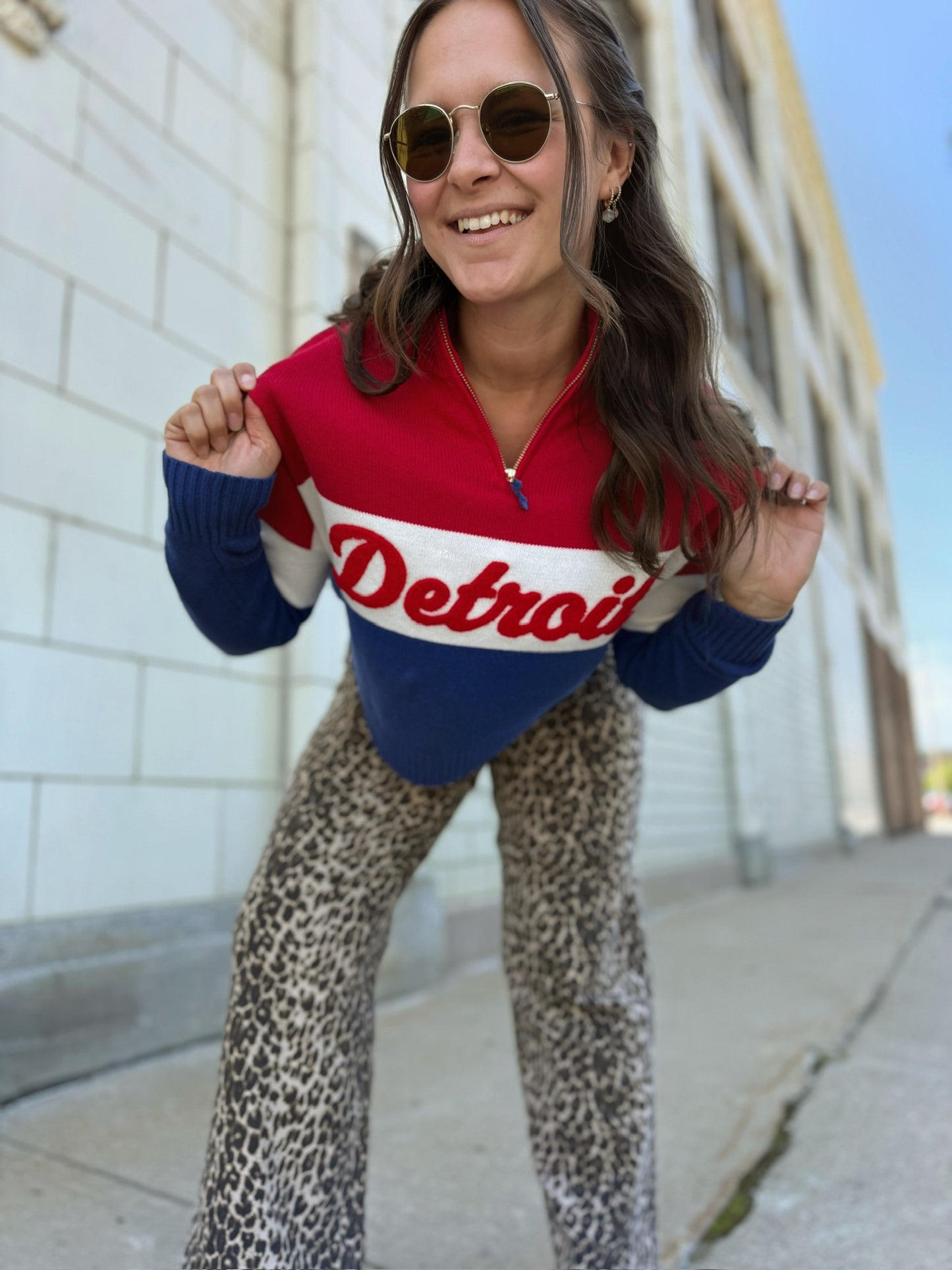 Detroit Red/Blue Quarter Zip