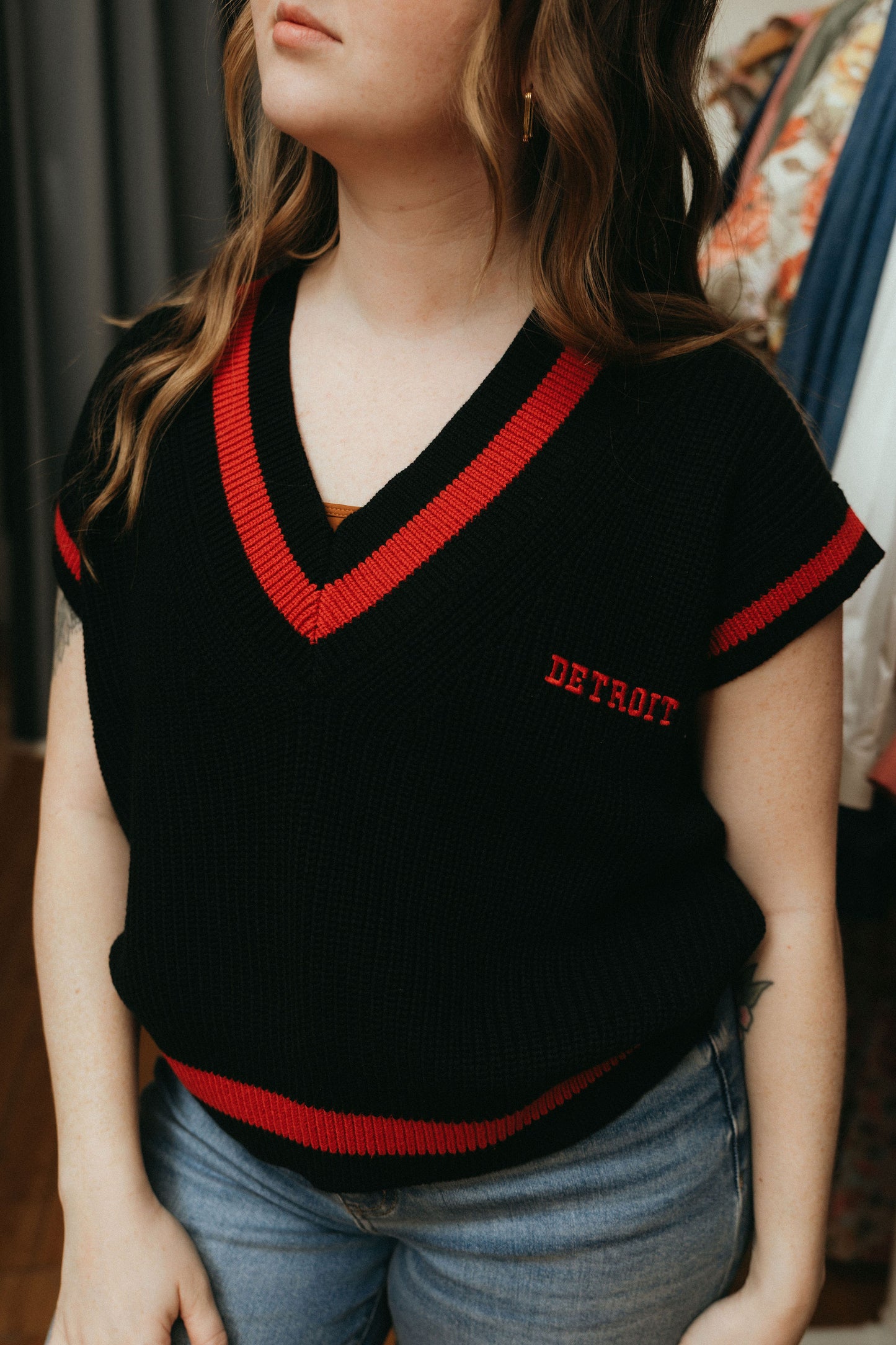 Detroit Black Sweater Vest