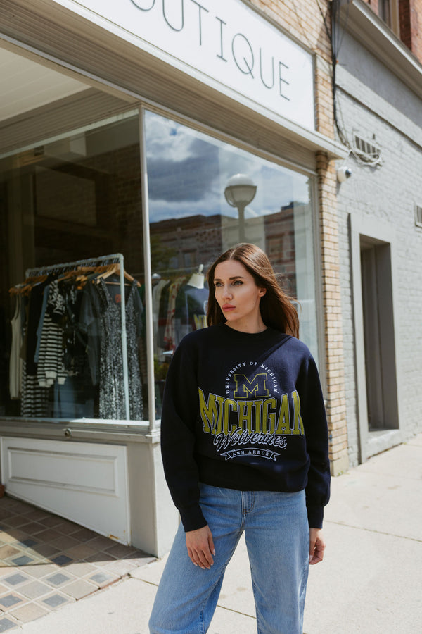 Michigan Graphic Crewneck Navy