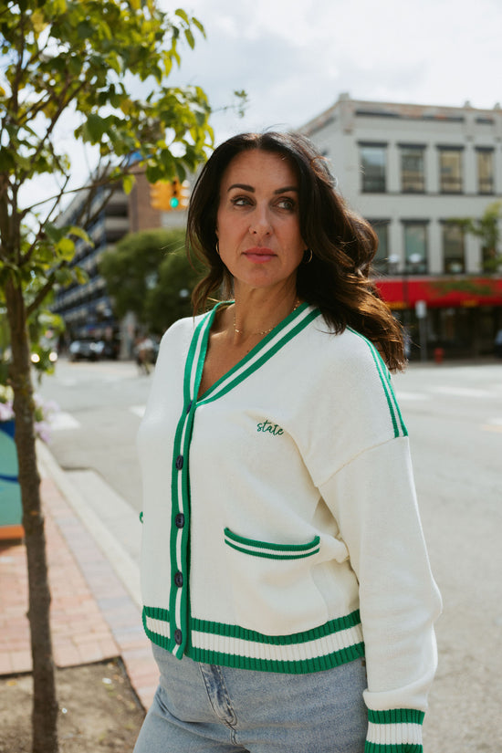 Michigan State White Cardigan