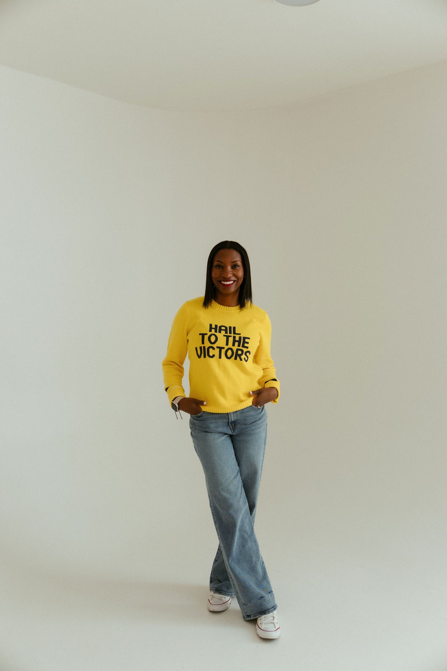 Hail to the Victors Yellow Sweater