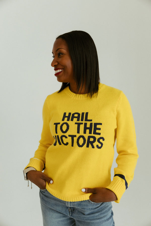 Hail to the Victors Yellow Sweater