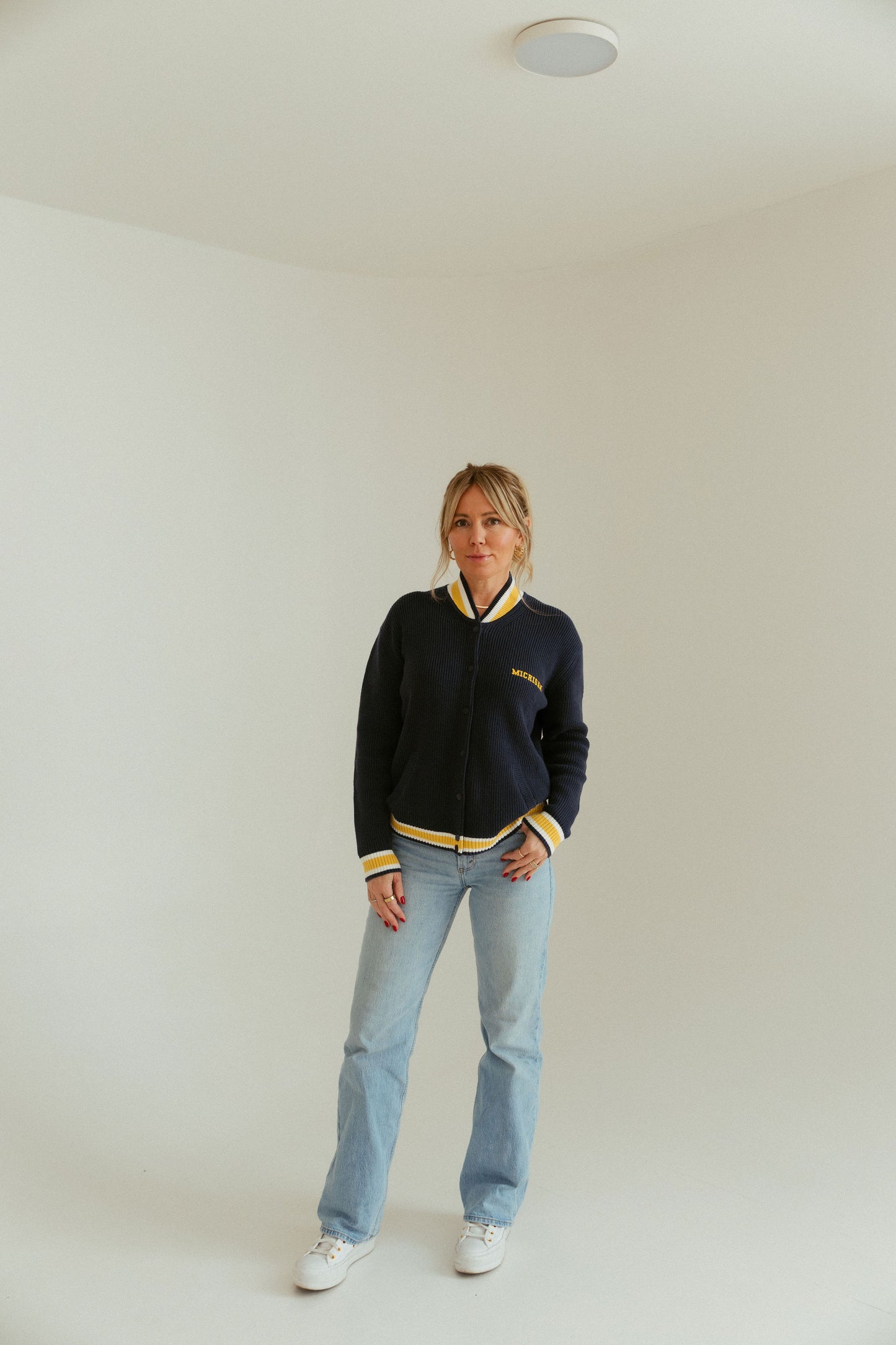 Michigan Basketball Varsity Jacket Navy