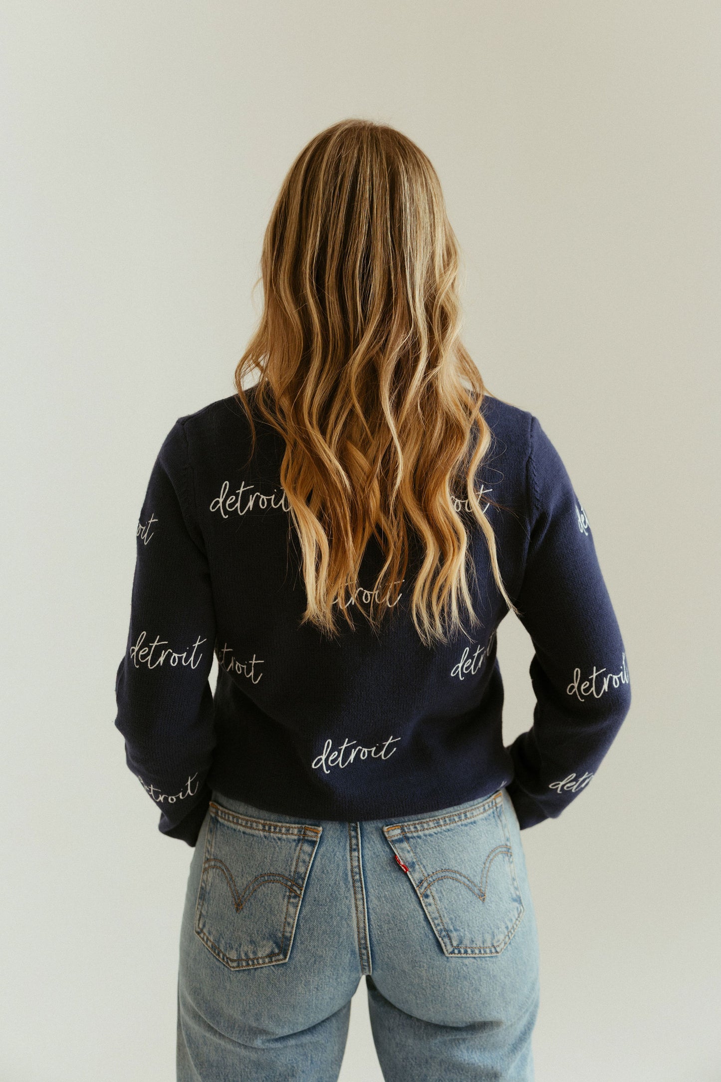 Detroit All Over Sweater Navy