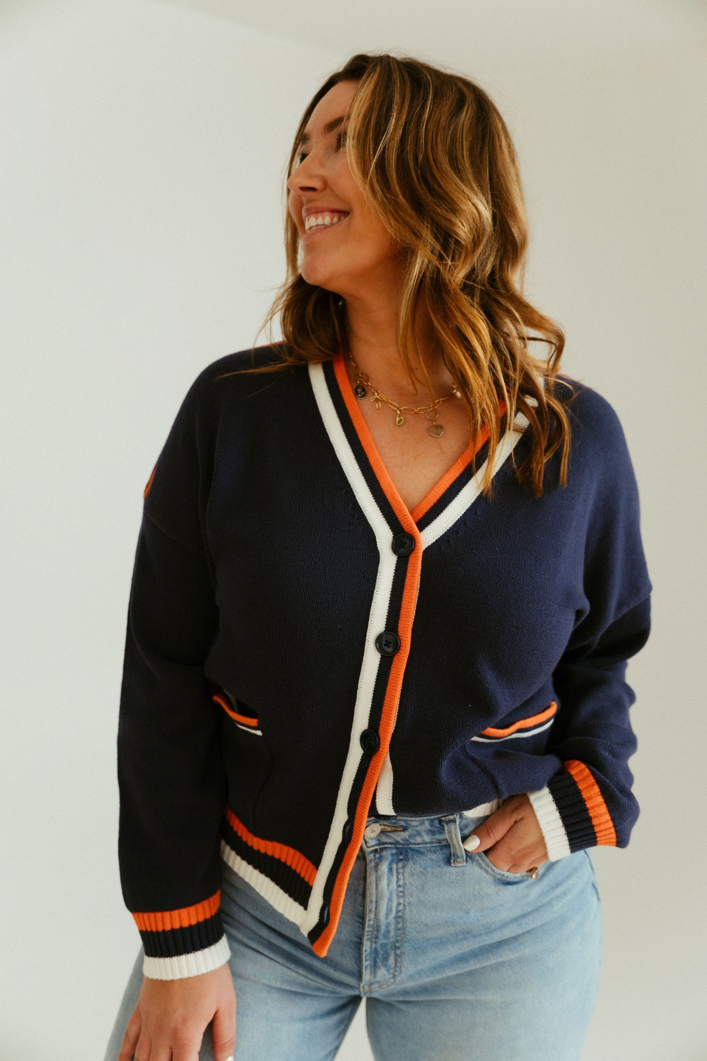 Detroit Varsity Cardigan Navy