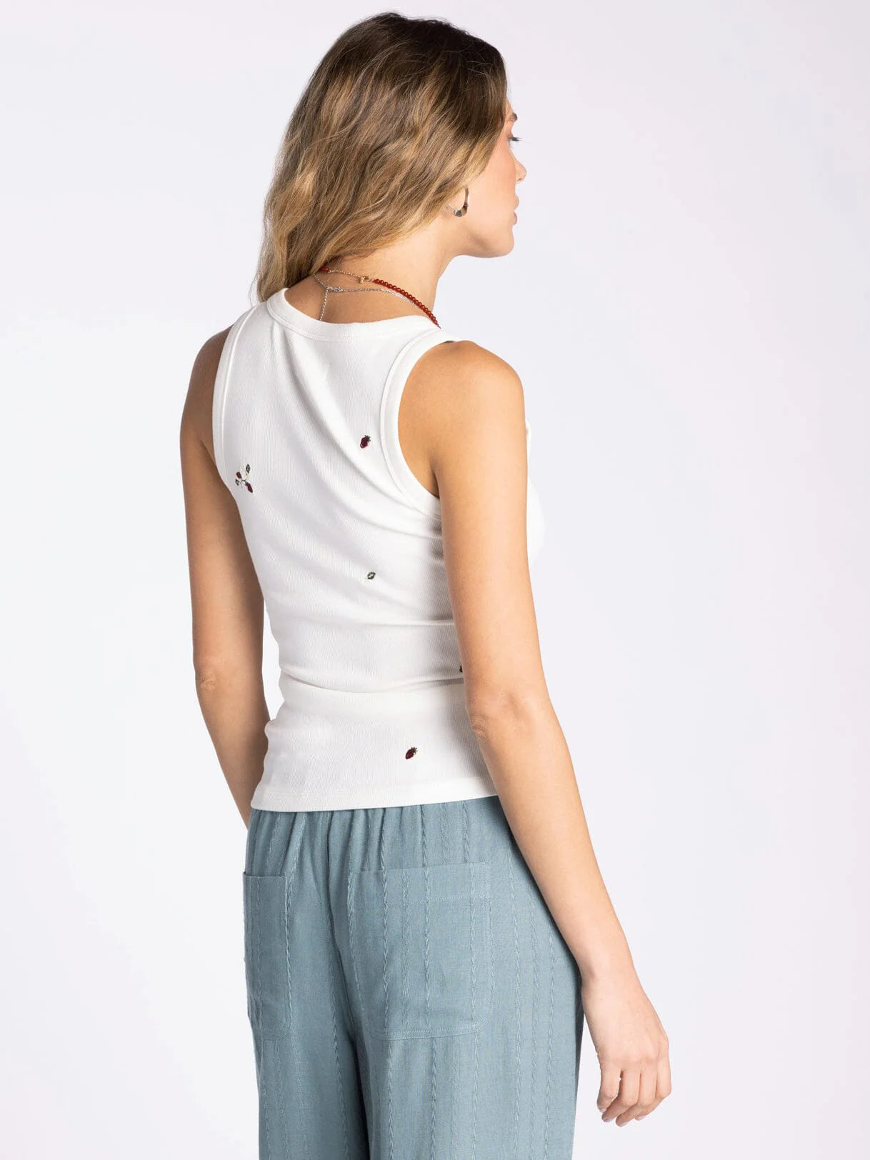 Edlin Strawberry Embroidered Tank