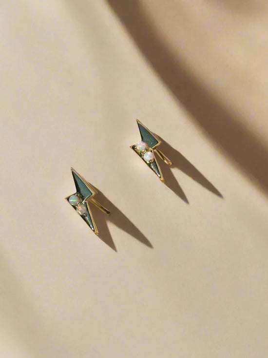 Electric Opal Bolt Earrings