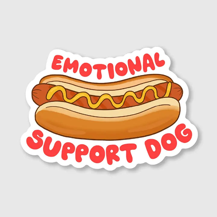Emotional Support Dog Hot Dog Sticker