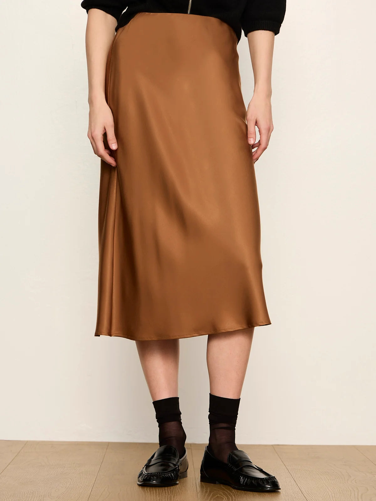 Everyday Midi Skirt in Cocoa Powder