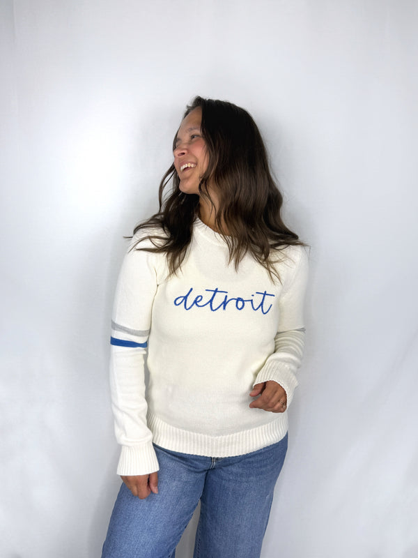 Detroit Cursive Crewneck Sweater