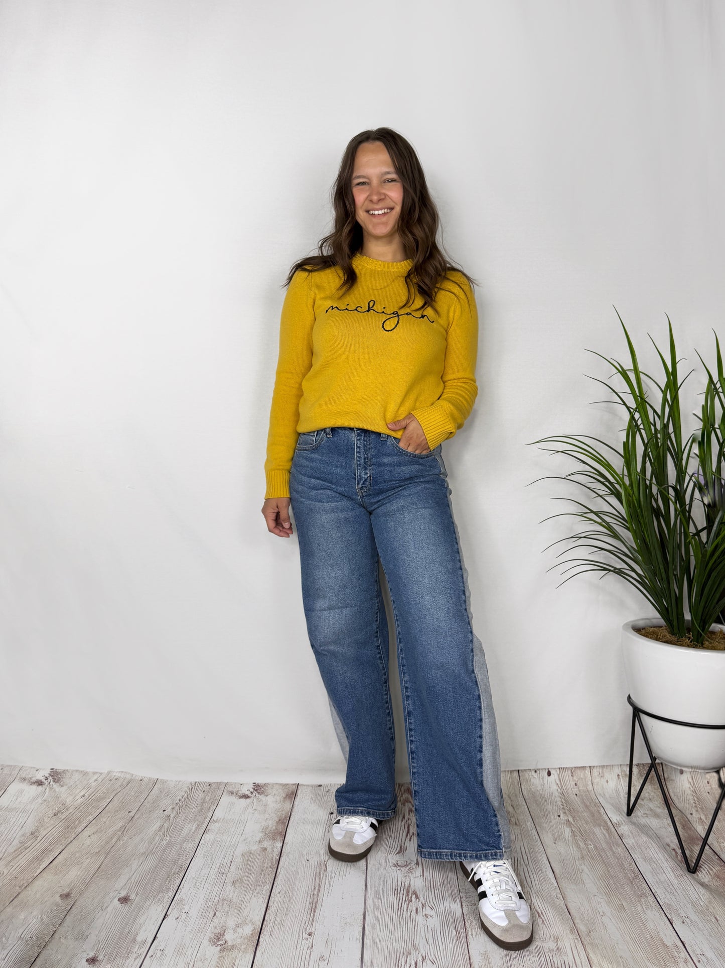 Two Tone Contrast Jeans